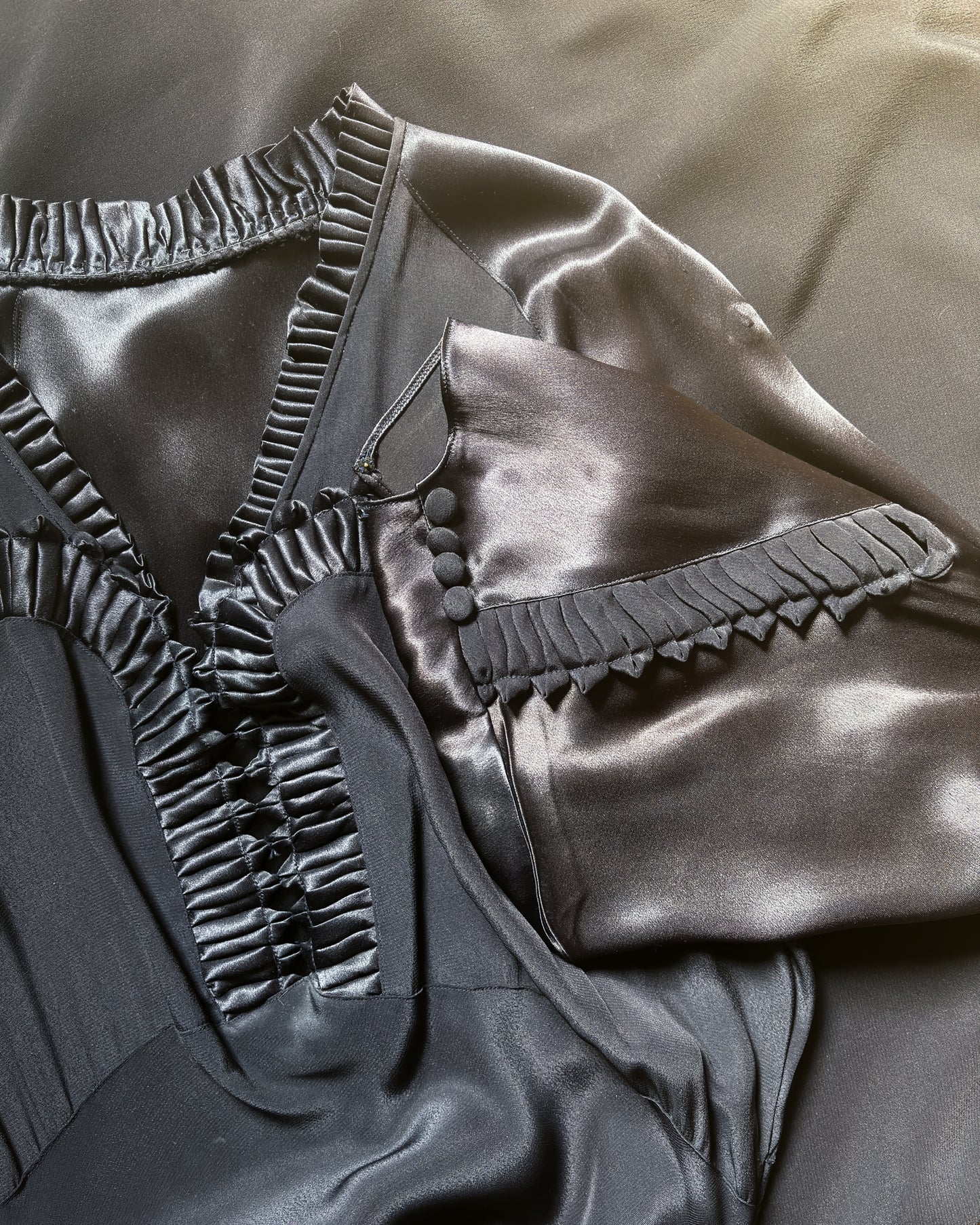 1930s Bias Silk Satin Dress–Size 12