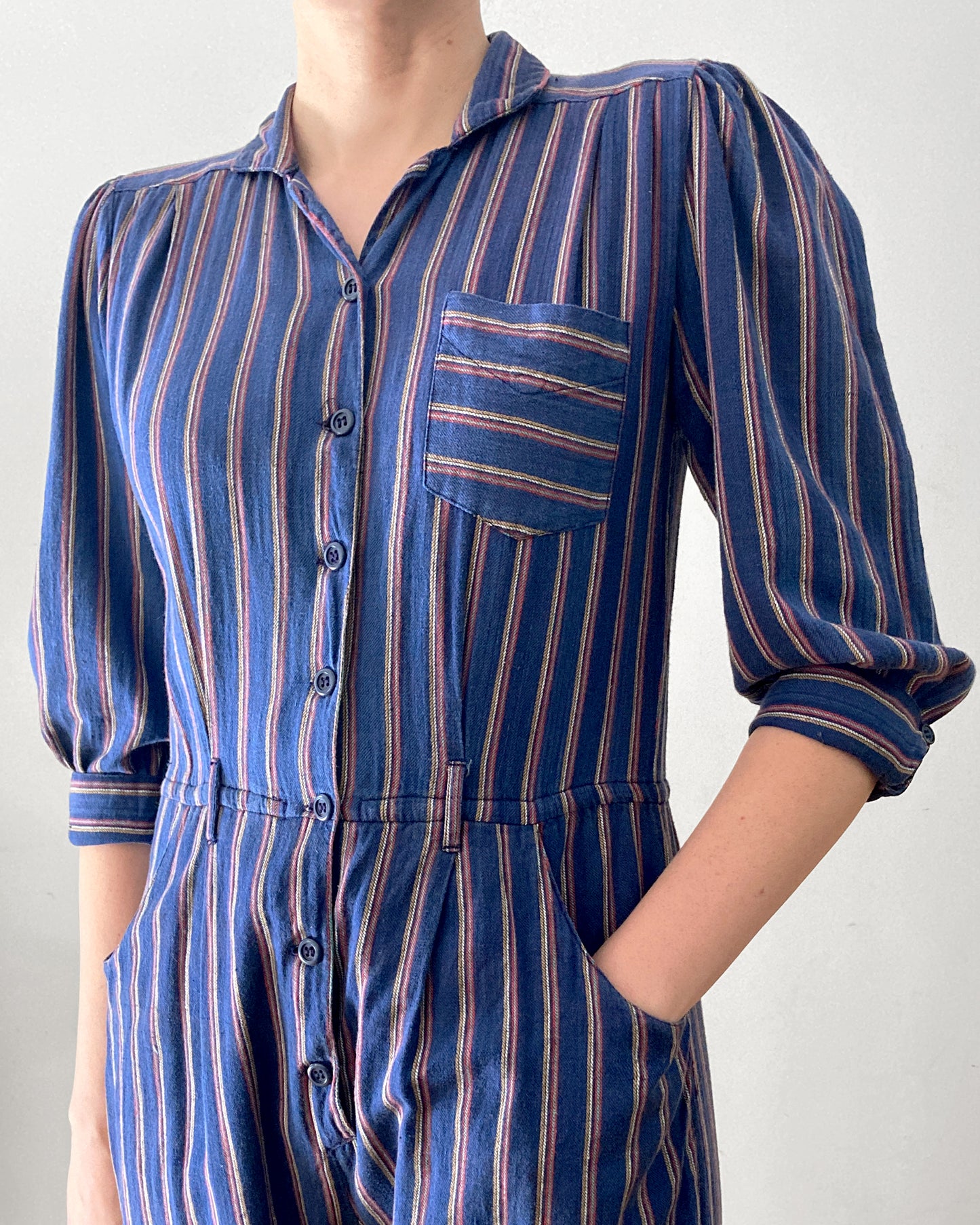 80s Flannel Jumpsuit–S