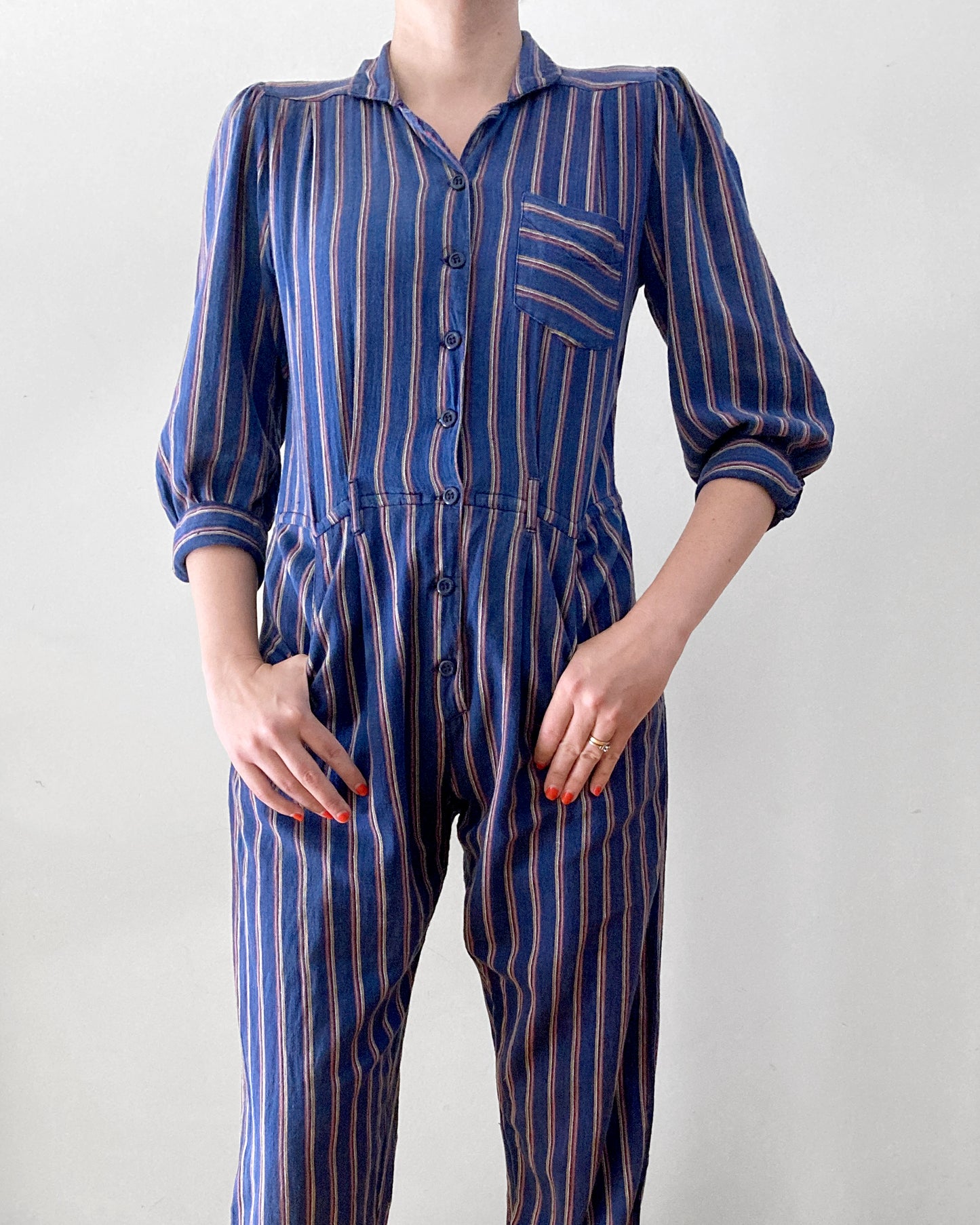 80s Flannel Jumpsuit–S