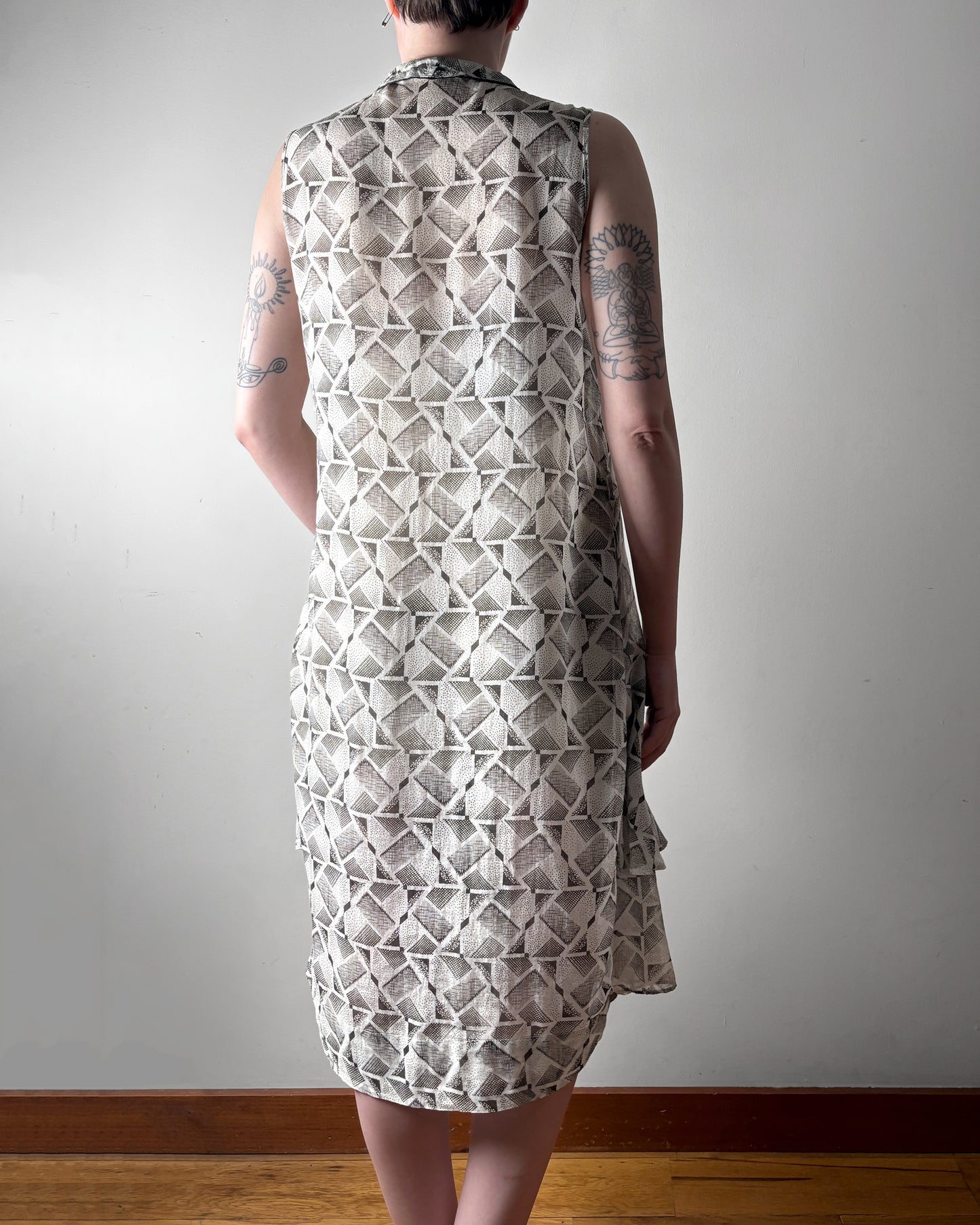 1930s Printed Cotton Dress–S