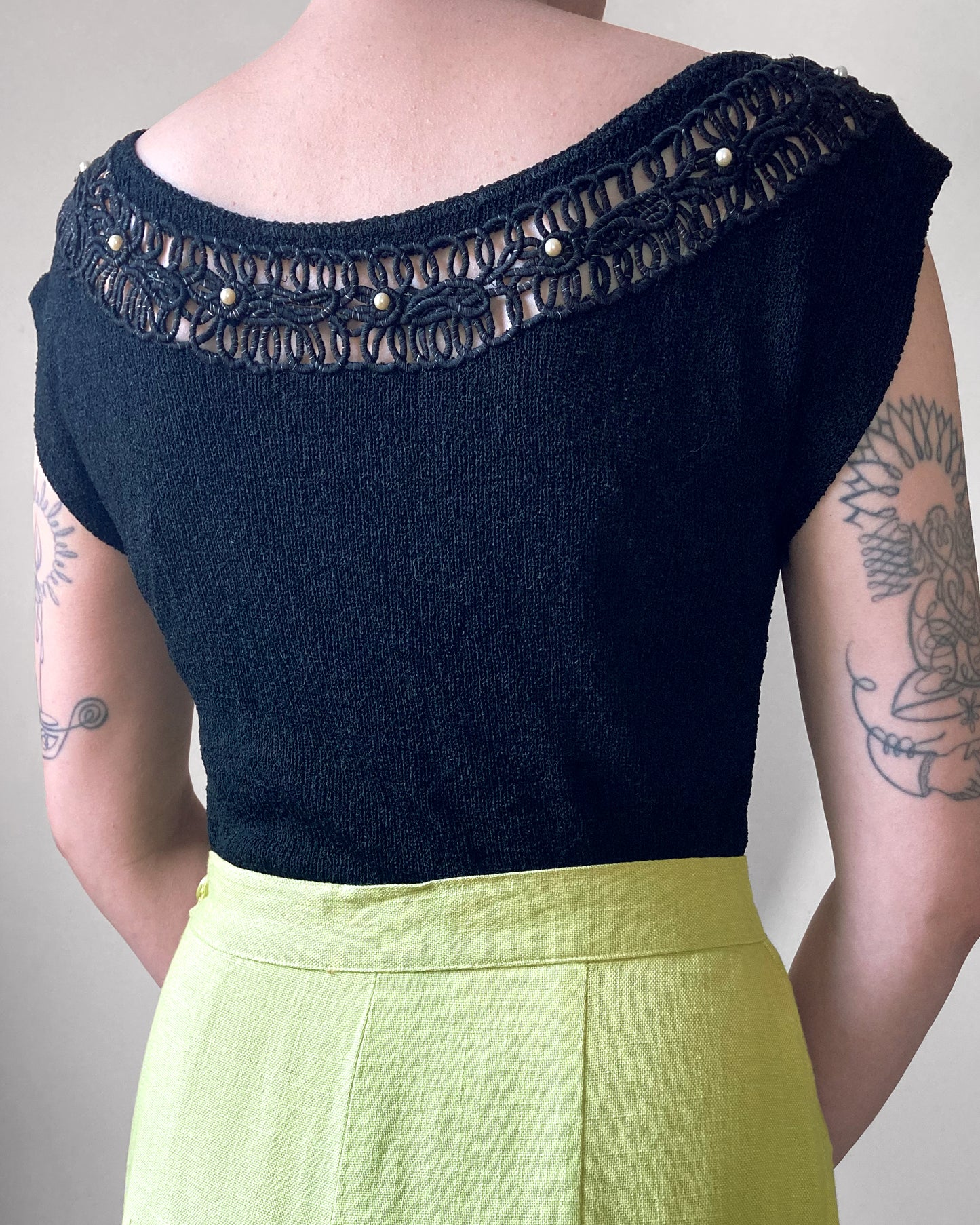 1950s Knit Rayon Top–S/M