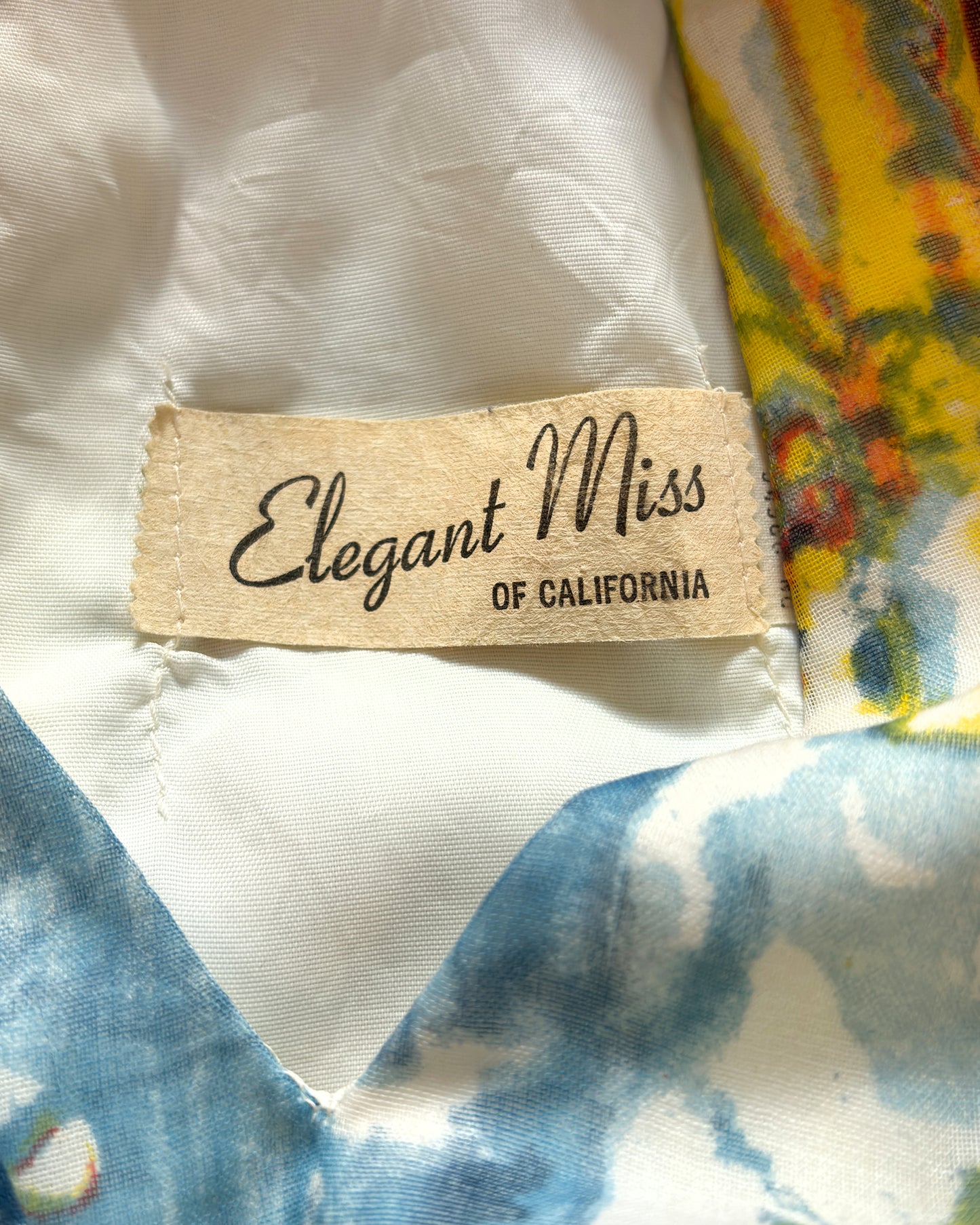 1970s Suminagashi Print Maxi Dress–S/M