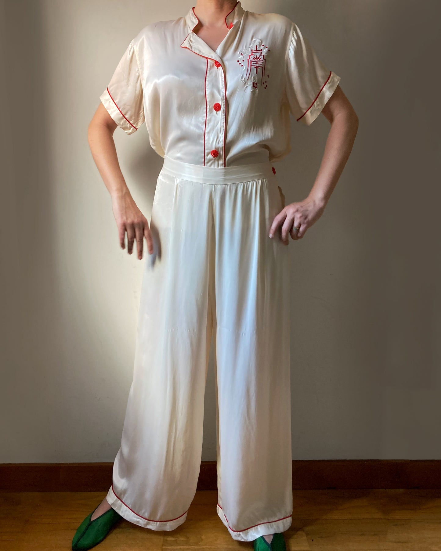 1940s Rayon Satin PJs–M
