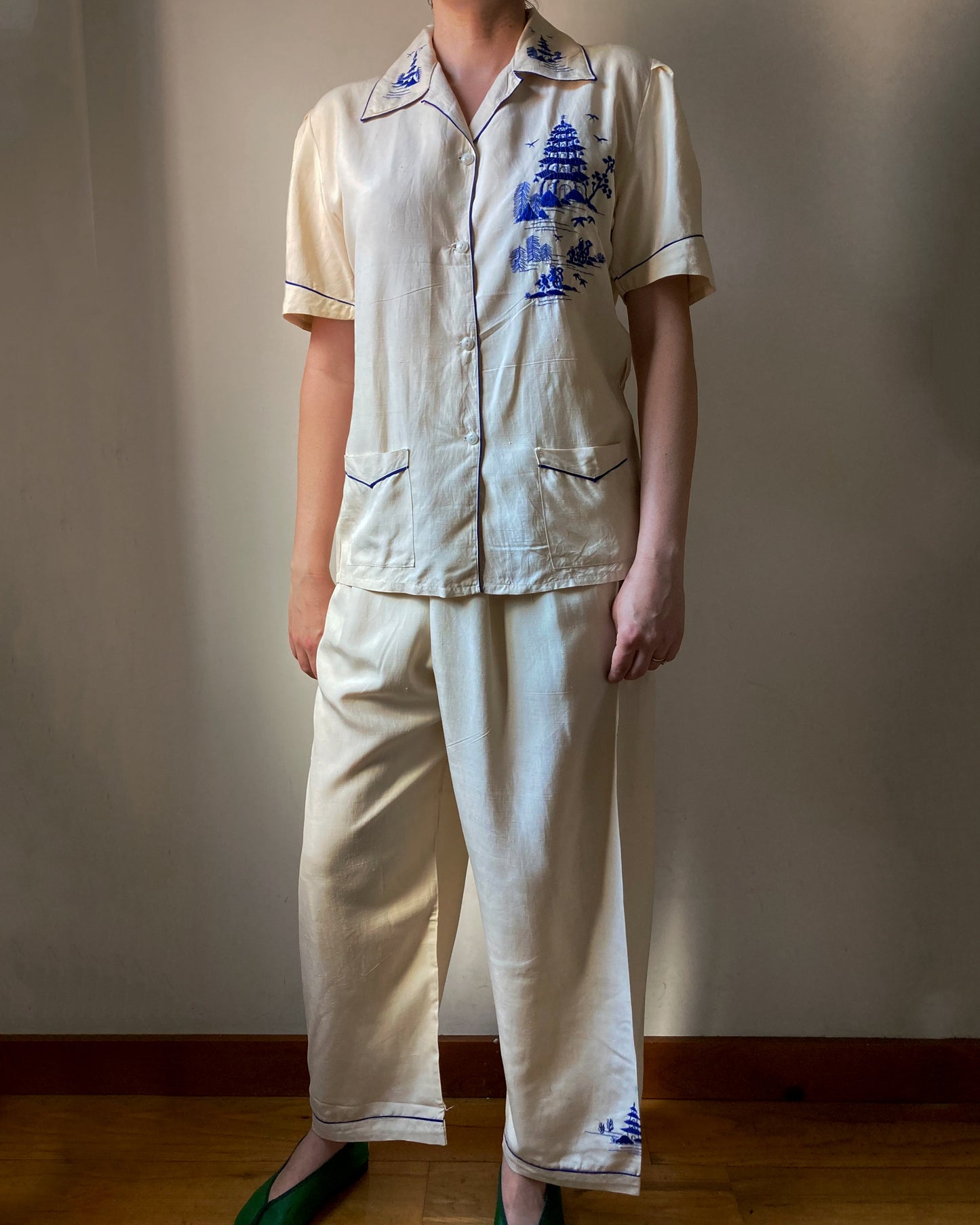 1930s Silk Pajamas–XS