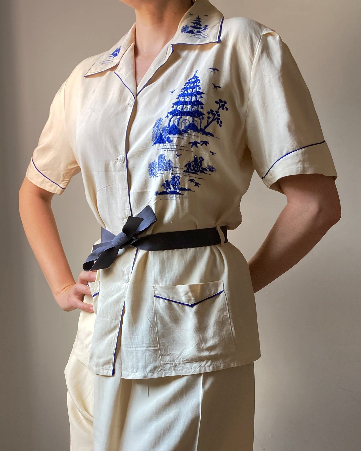 1930s Silk Pajamas–XS