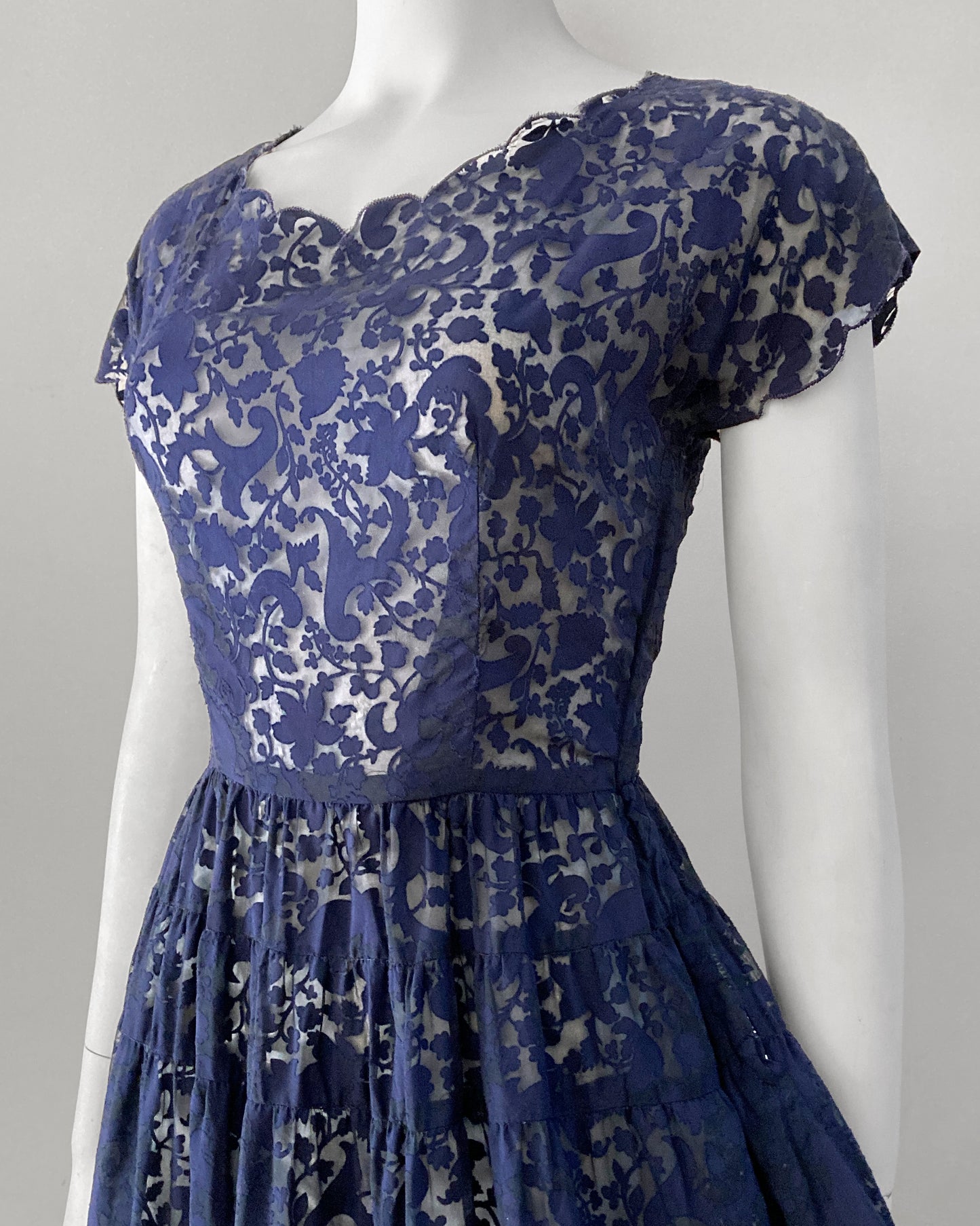 1950s Devoré Dress–S