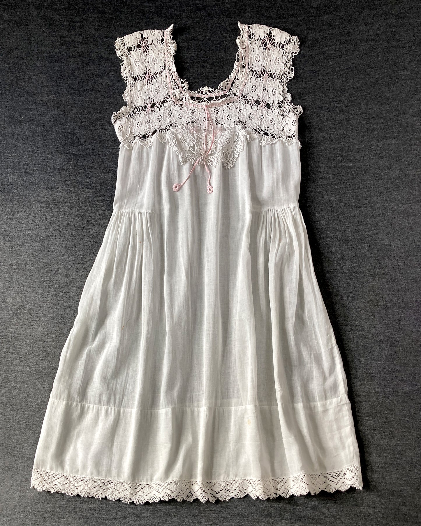 1920s Crochet Lace Nightdress–M