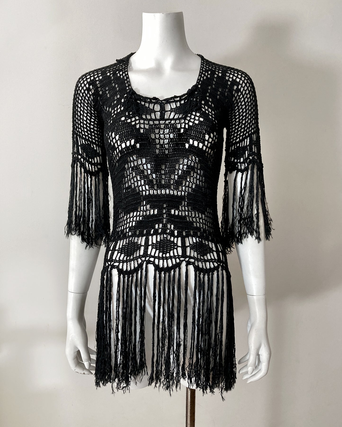 1920s Fringe Crochet Top–XS