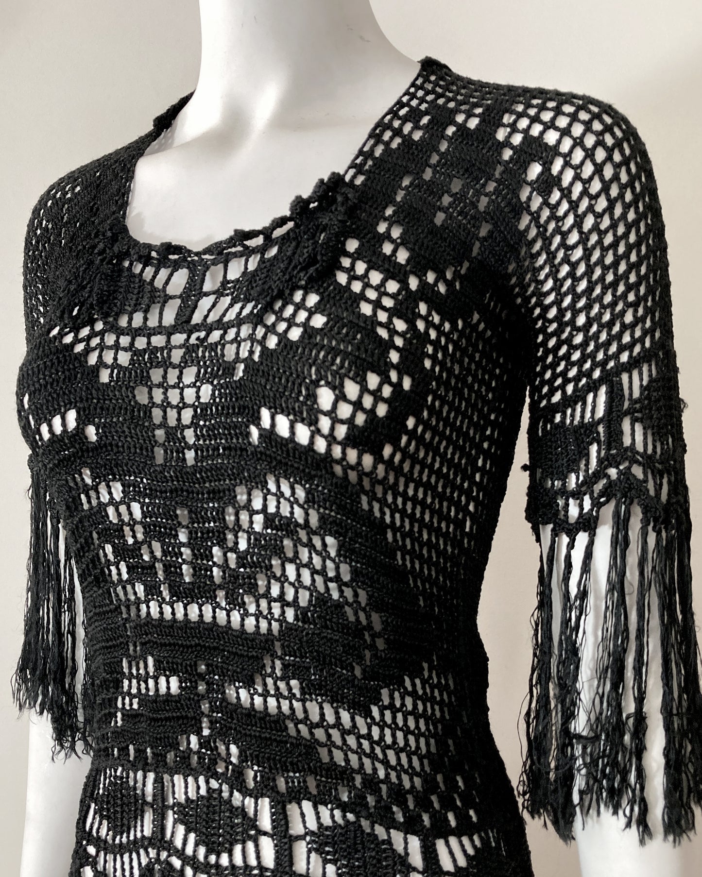 1920s Fringe Crochet Top–XS