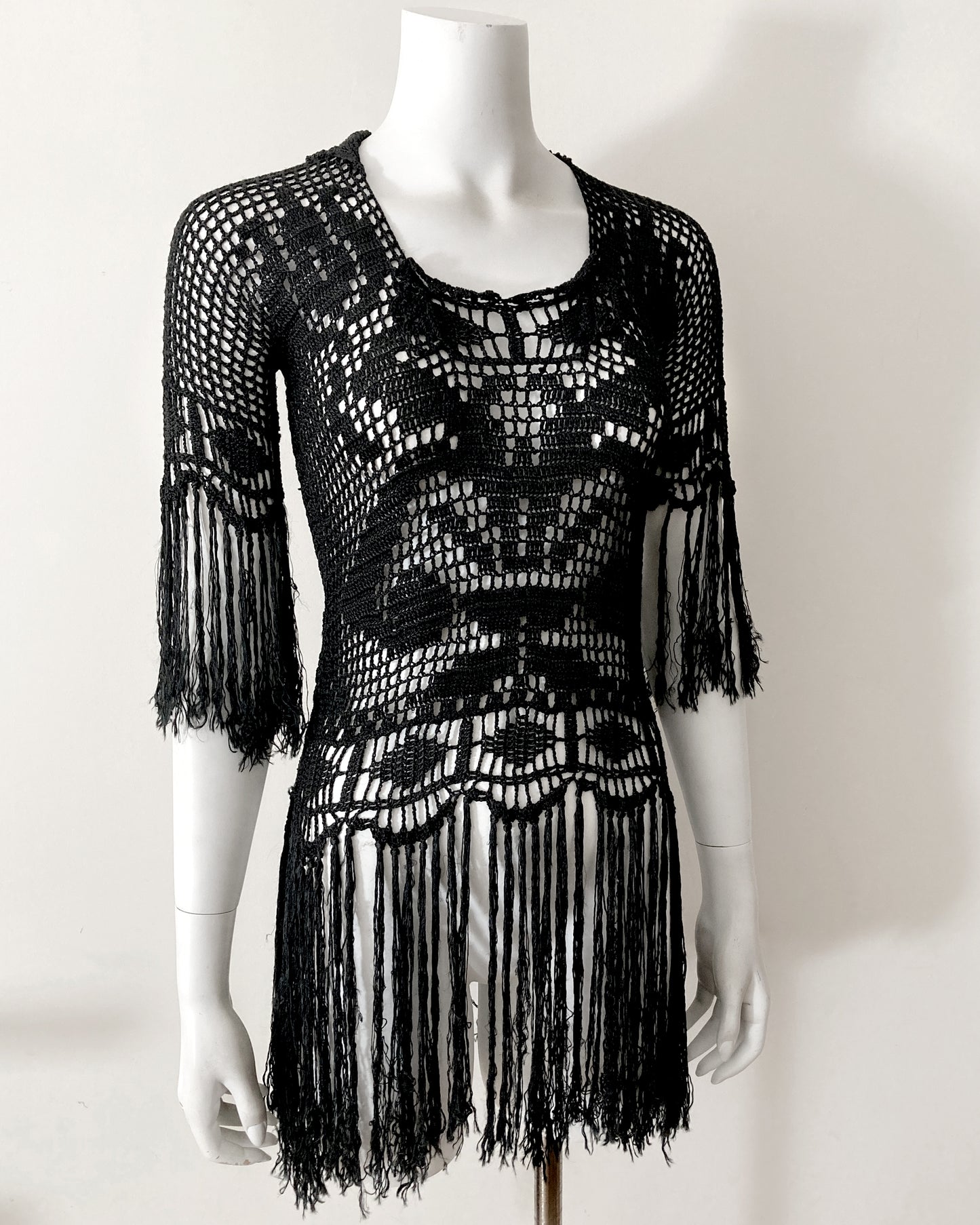 1920s Fringe Crochet Top–XS