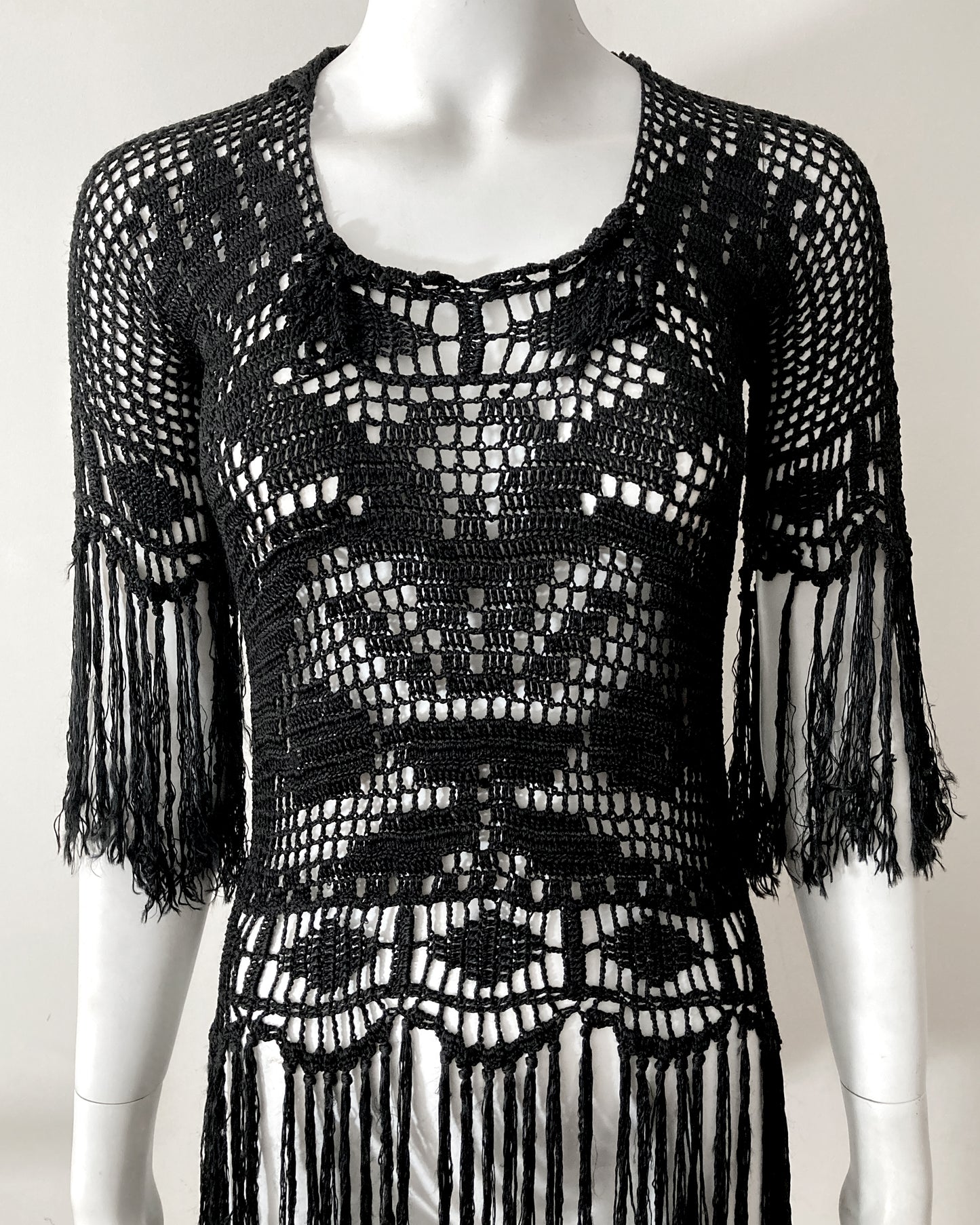 1920s Fringe Crochet Top–XS