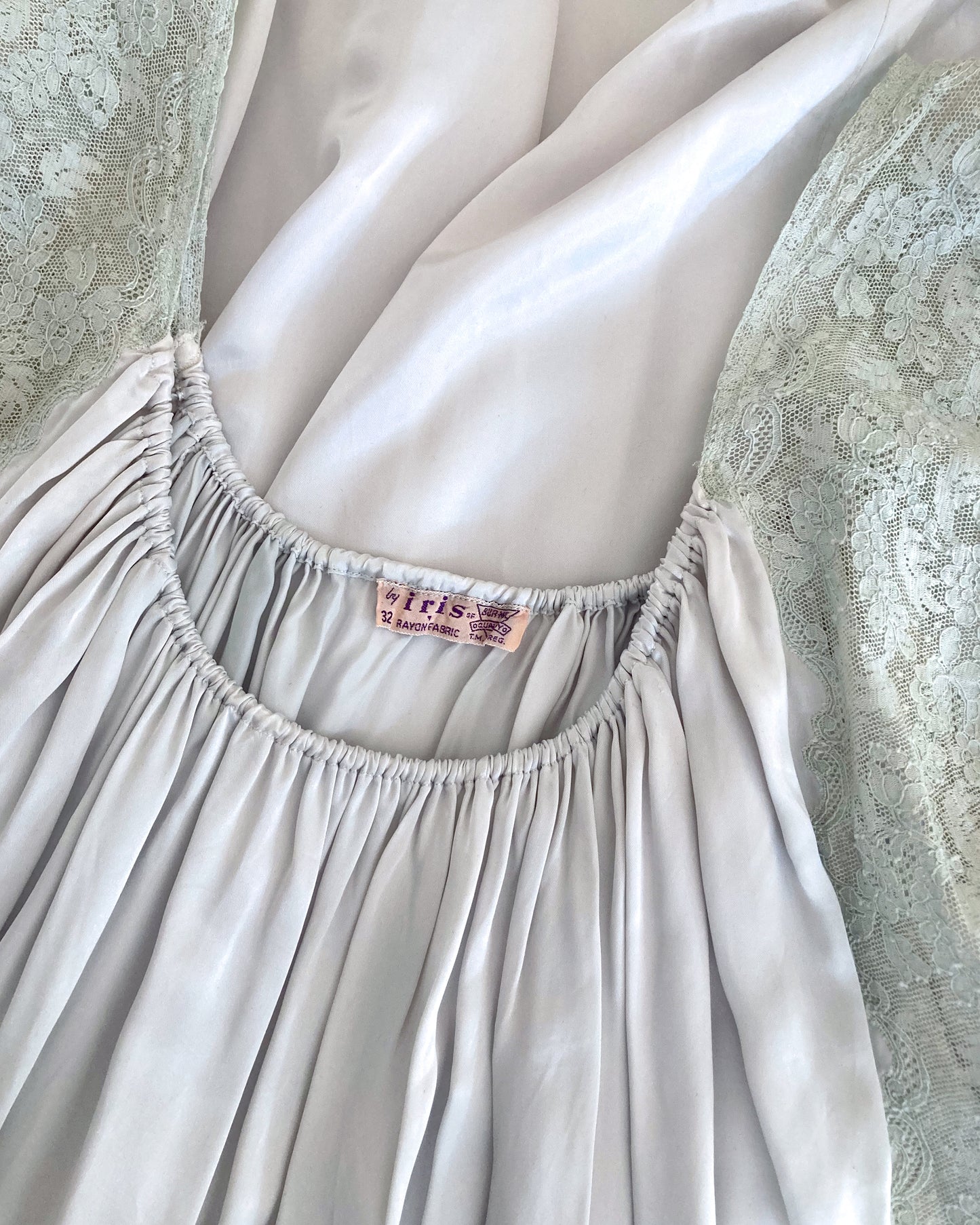 1940s Satin & Lace Nightgown–L