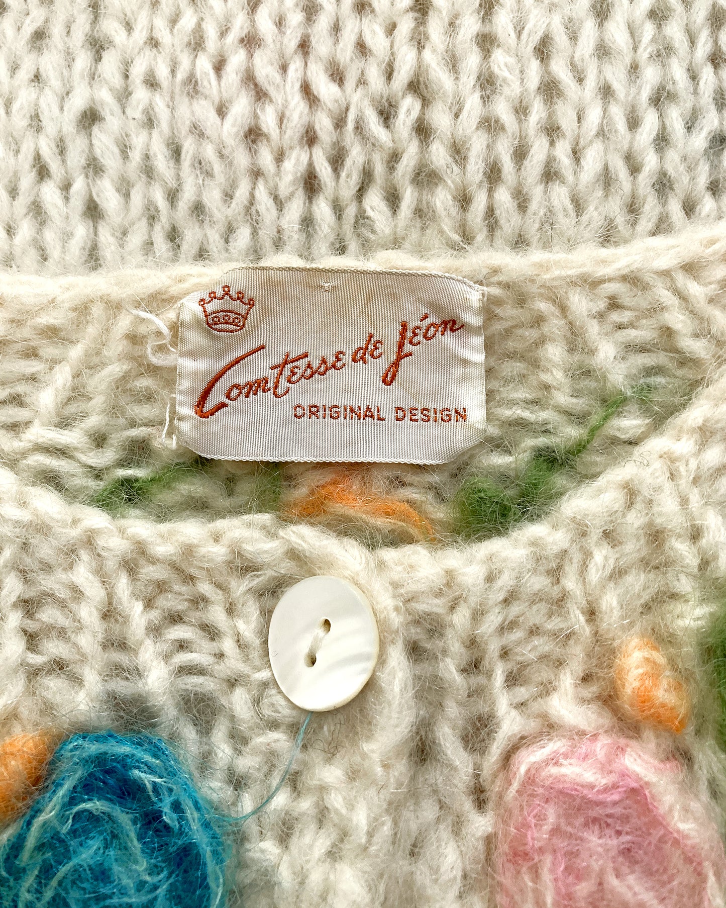 1960s Floral Mohair Cardigan–S