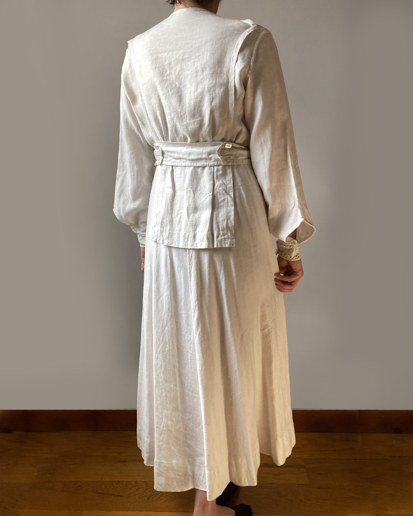 Edwardian Linen Tea Dress–S