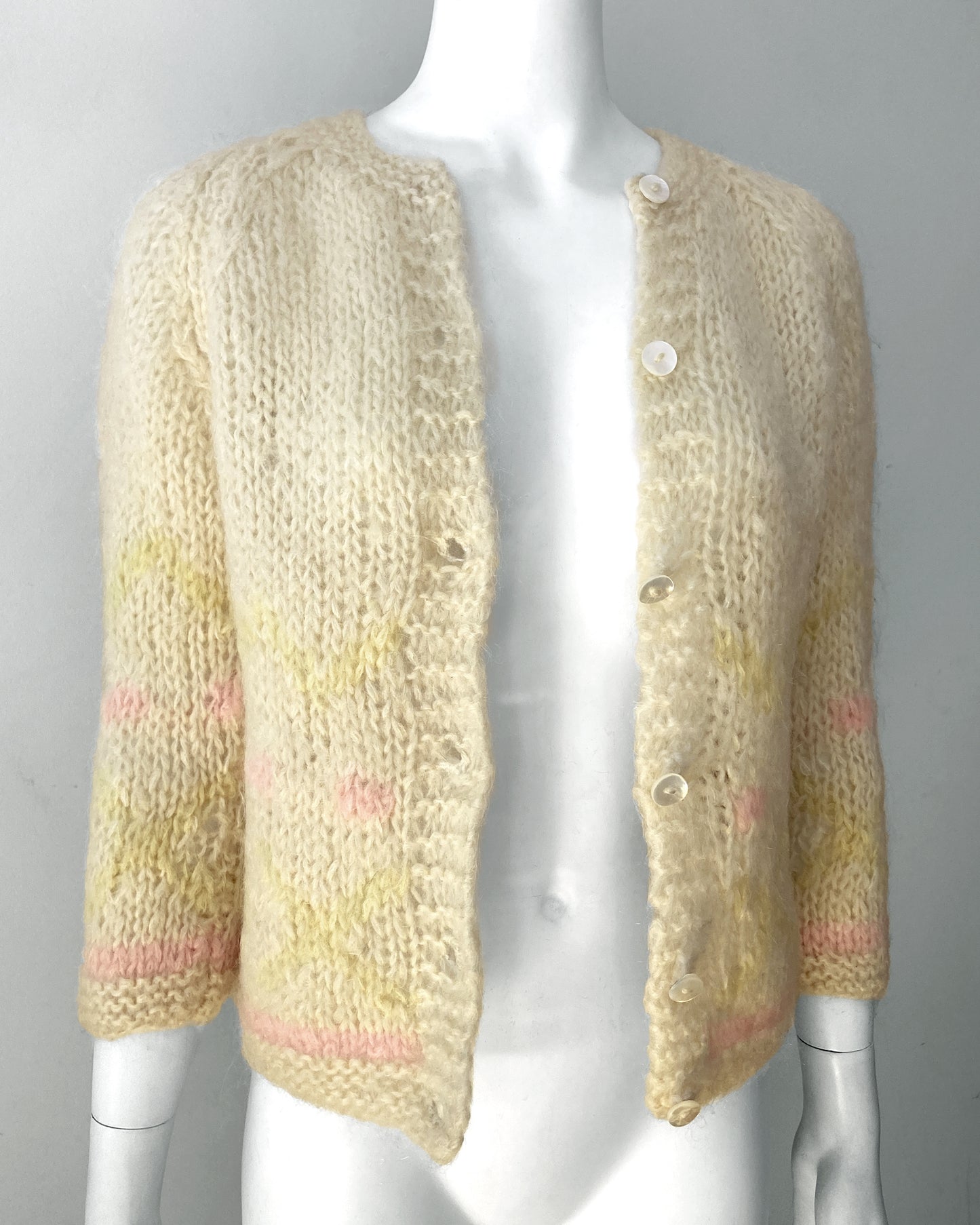 1960s Pastel Mohair Cardigan–S
