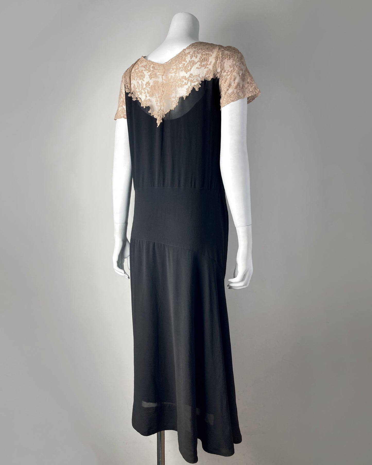 1920s Illusion Lace Dress–S