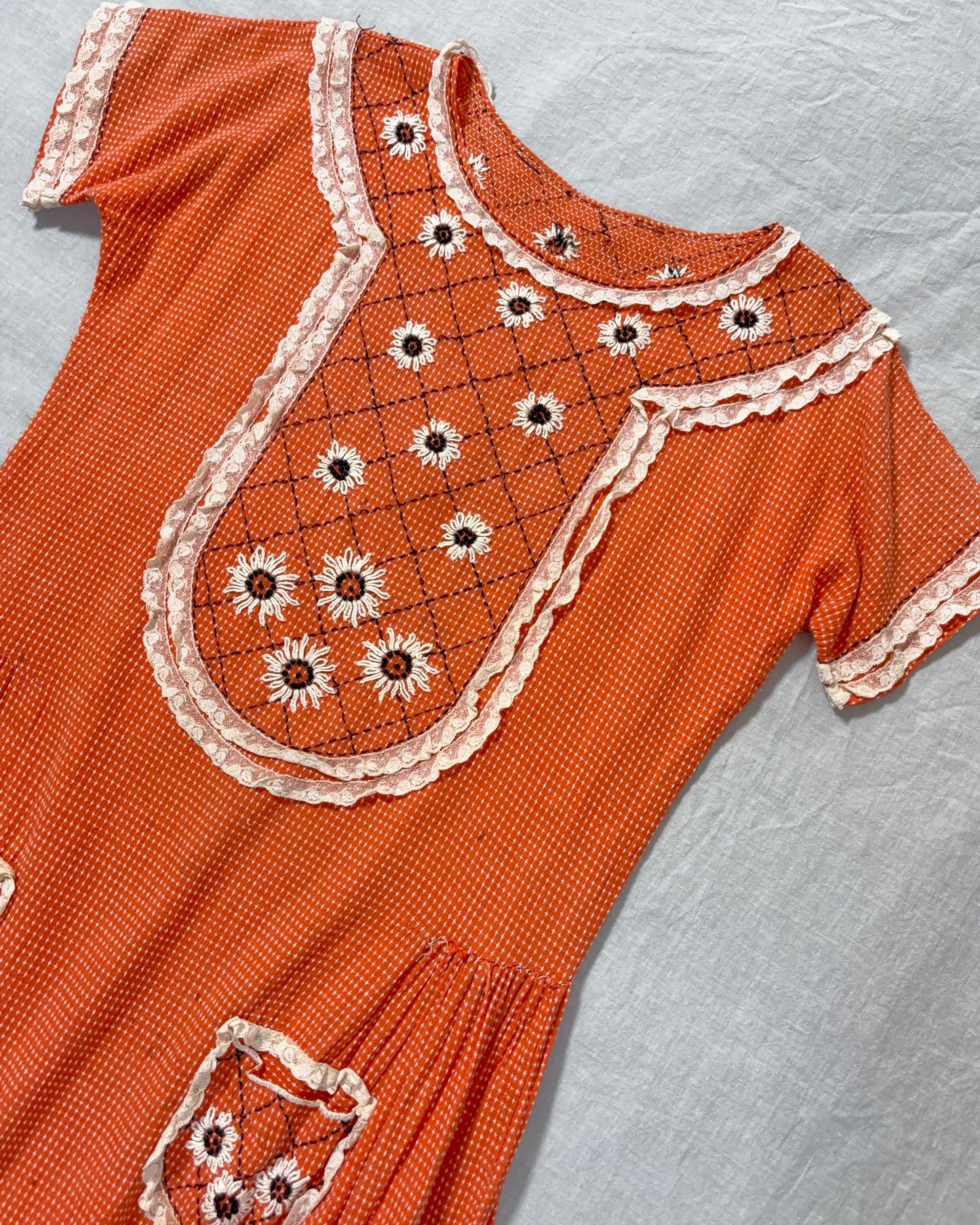 1920s Embroidered Day Dress–S/M