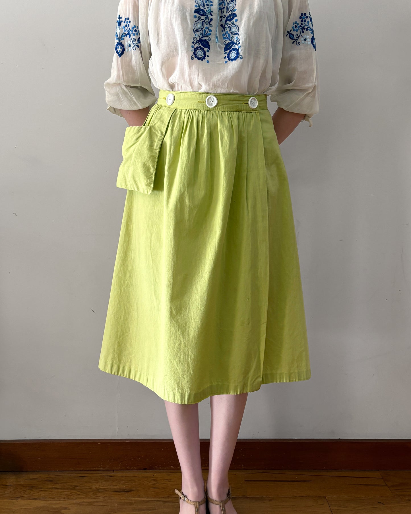 1960s Cotton Wrap Skirt–Size 4