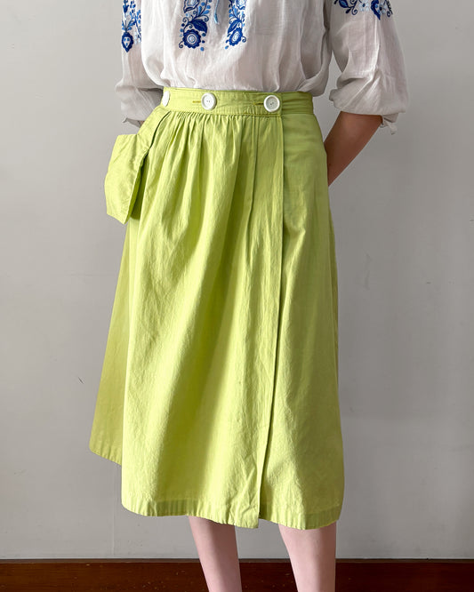 1960s Cotton Wrap Skirt–Size 4