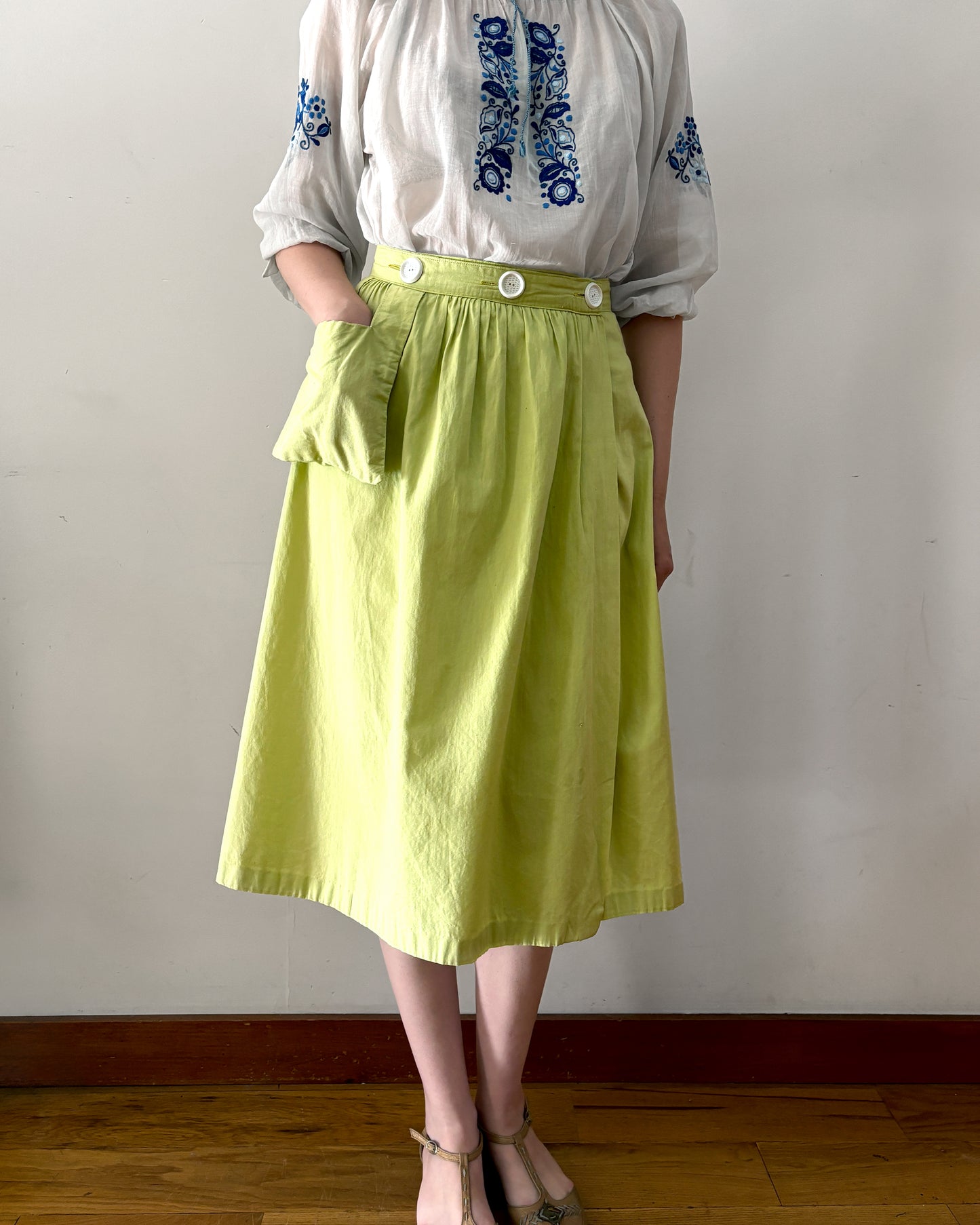 1960s Cotton Wrap Skirt–Size 4