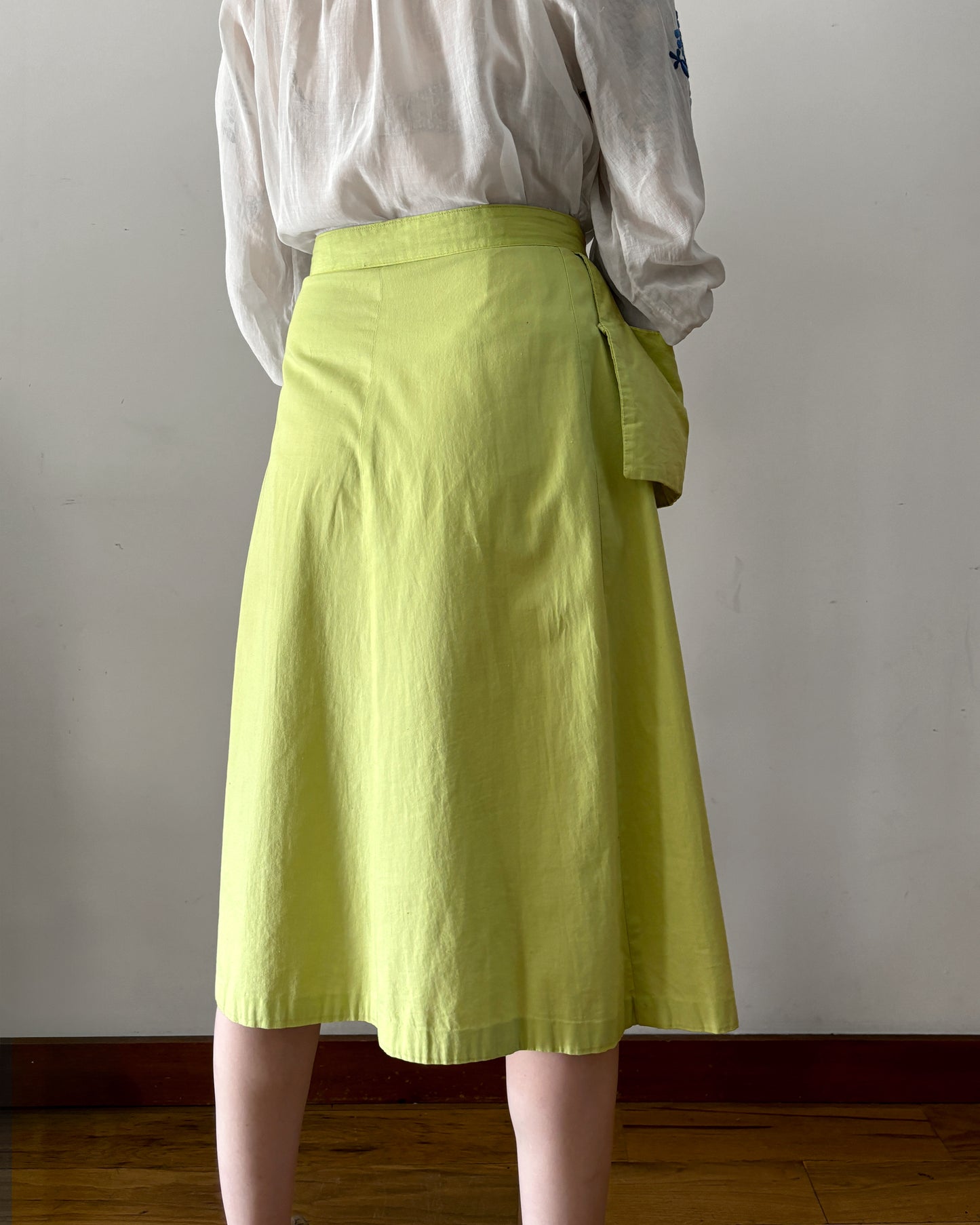 1960s Cotton Wrap Skirt–Size 4