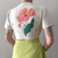 1980s Appliqué Linen Crop Top–S/M