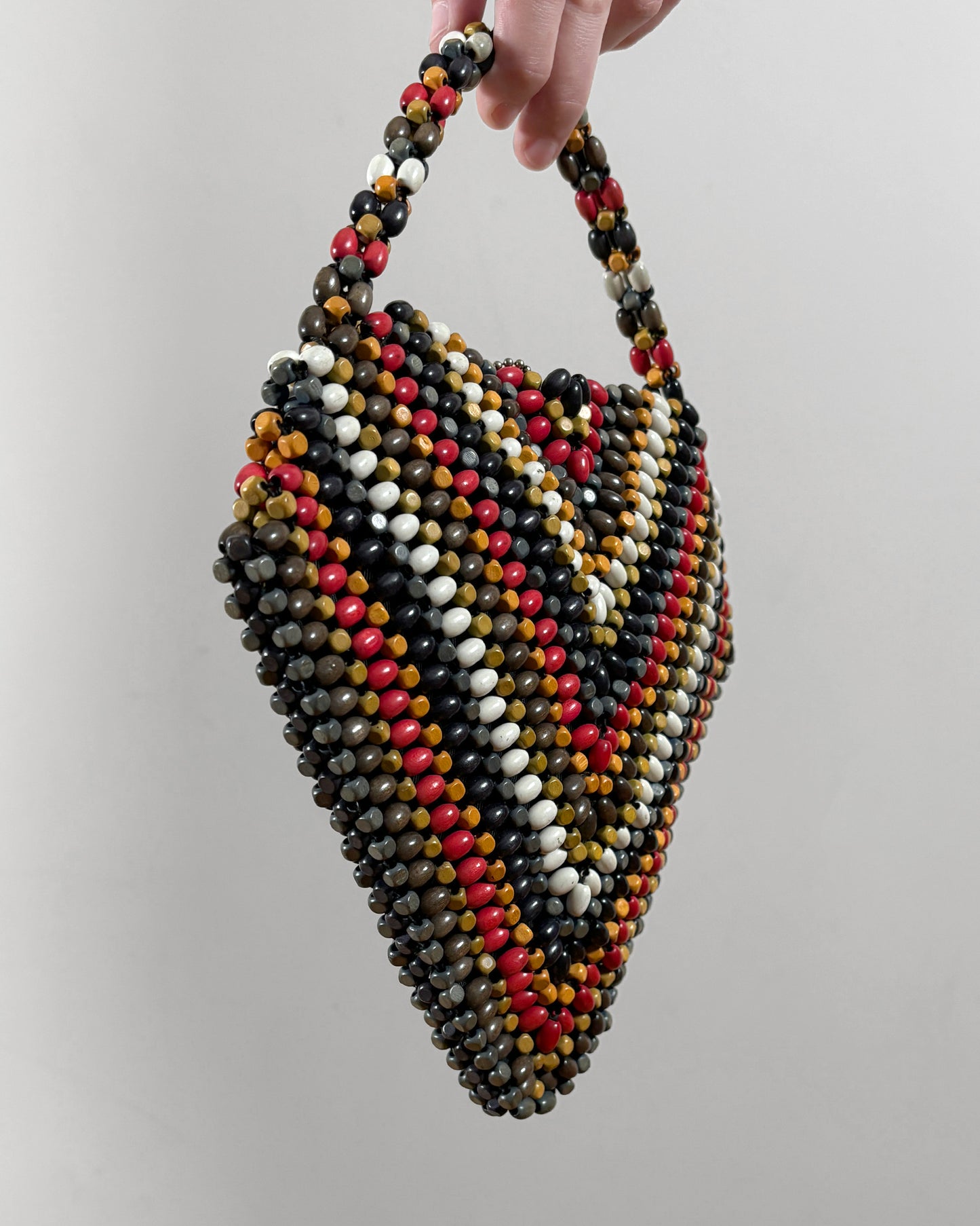 1930s Czech Wood Bead Handbag