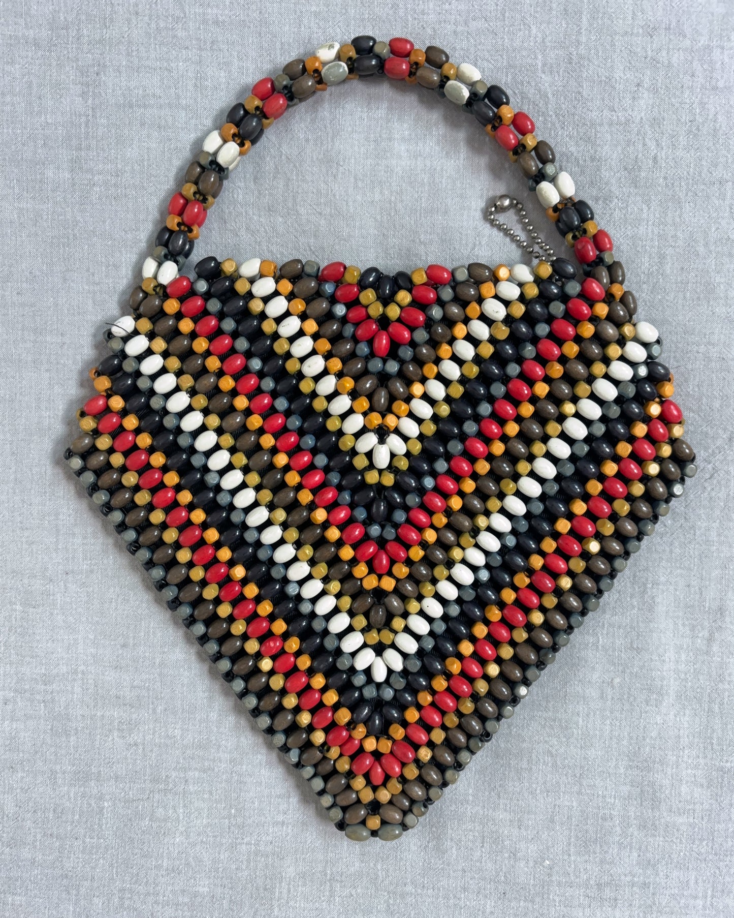 1930s Czech Wood Bead Handbag