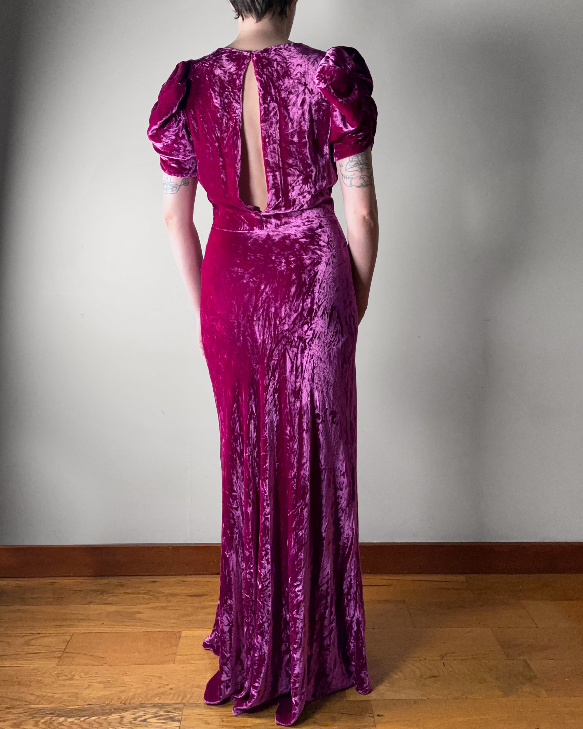 Crushed store velvet gown