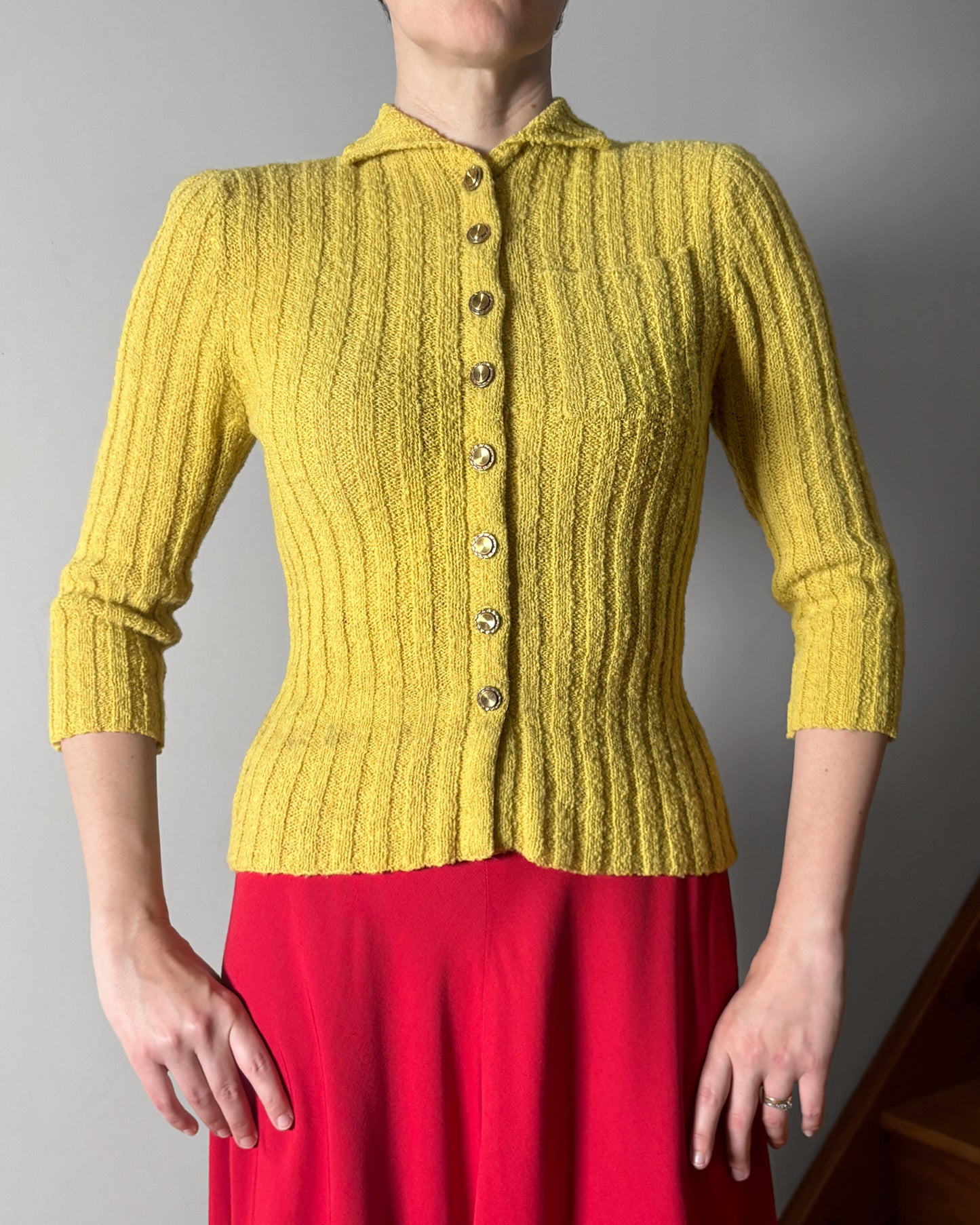 1940s Button Up Sweater–S