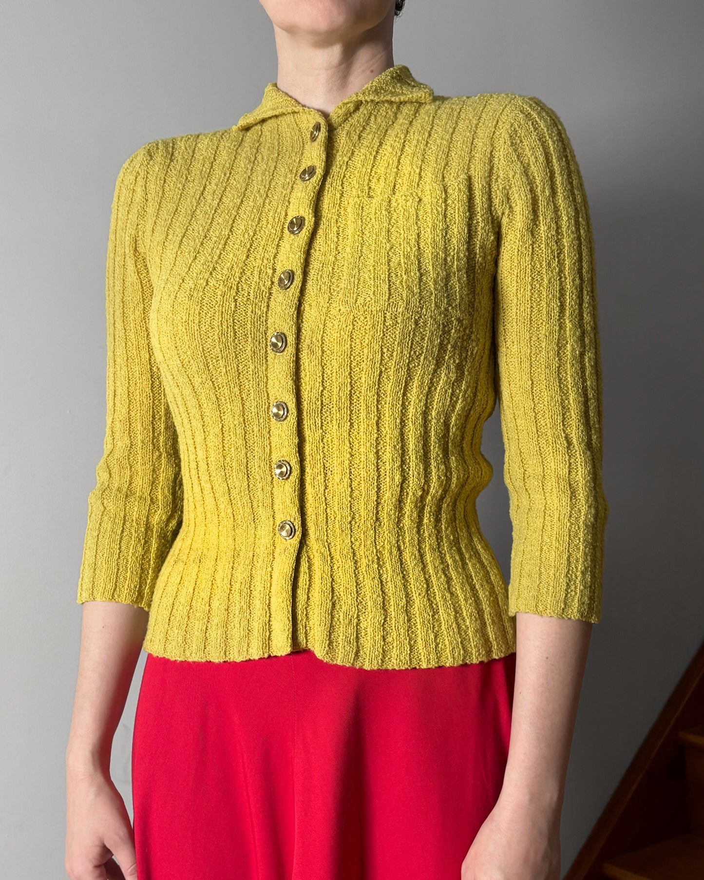 1940s Button Up Sweater–S