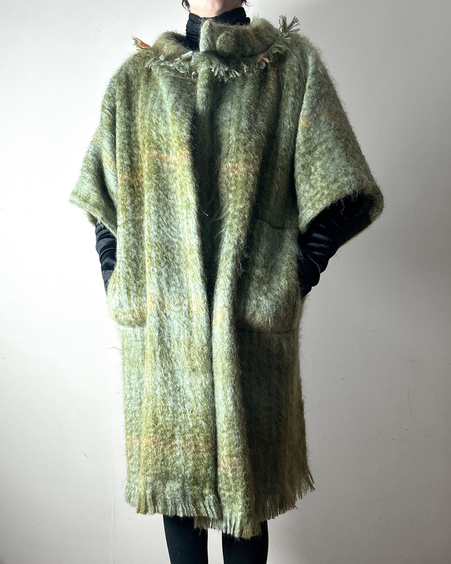 1970s Plaid Mohair Coat–O/S