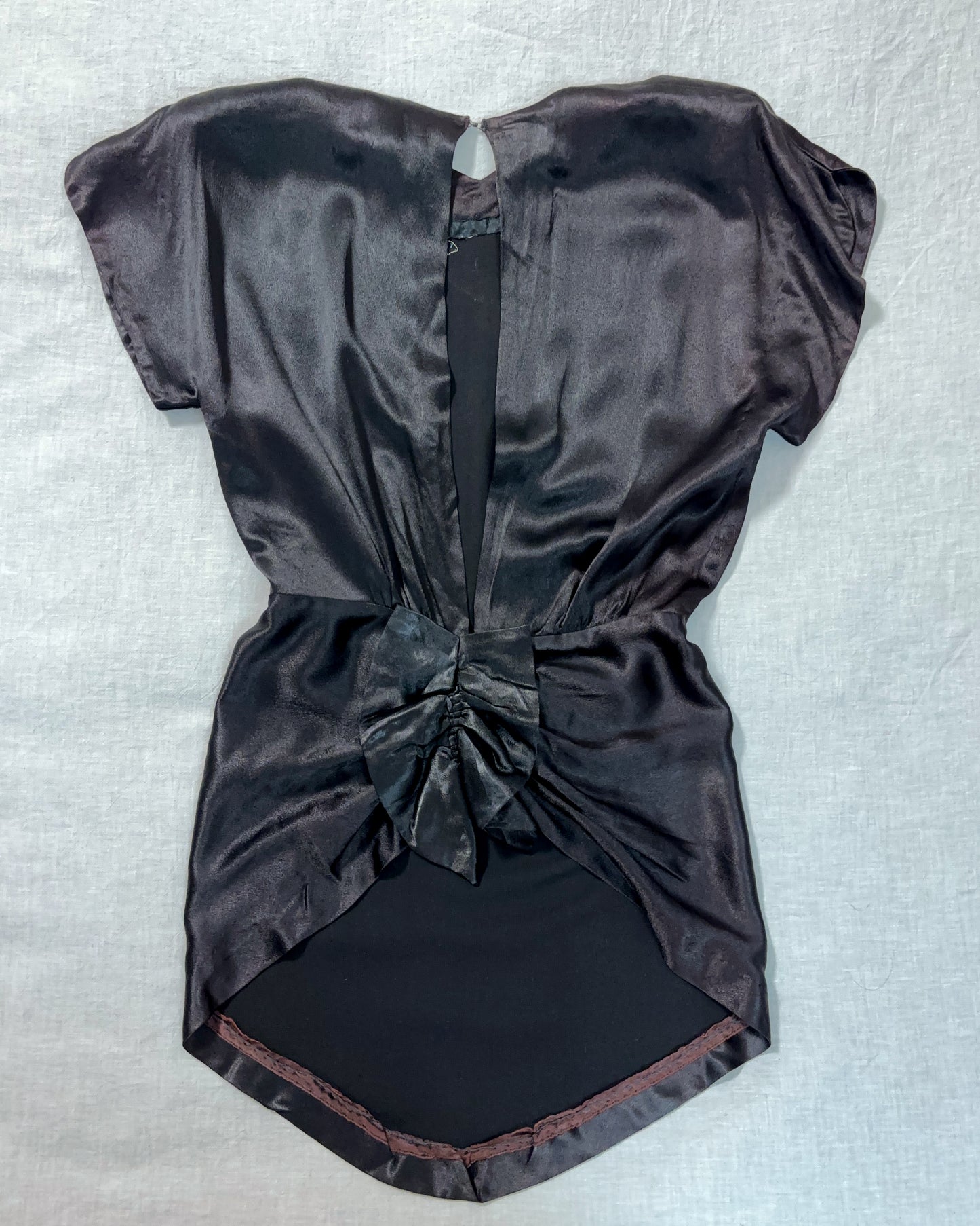 1940s Satin Bustle Blouse–M