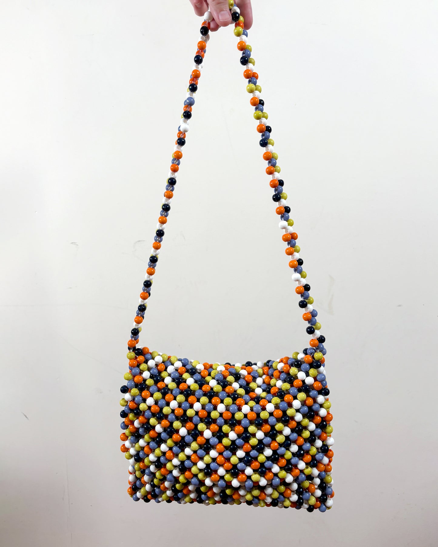 1980s Plastic Bead Shoulder Purse