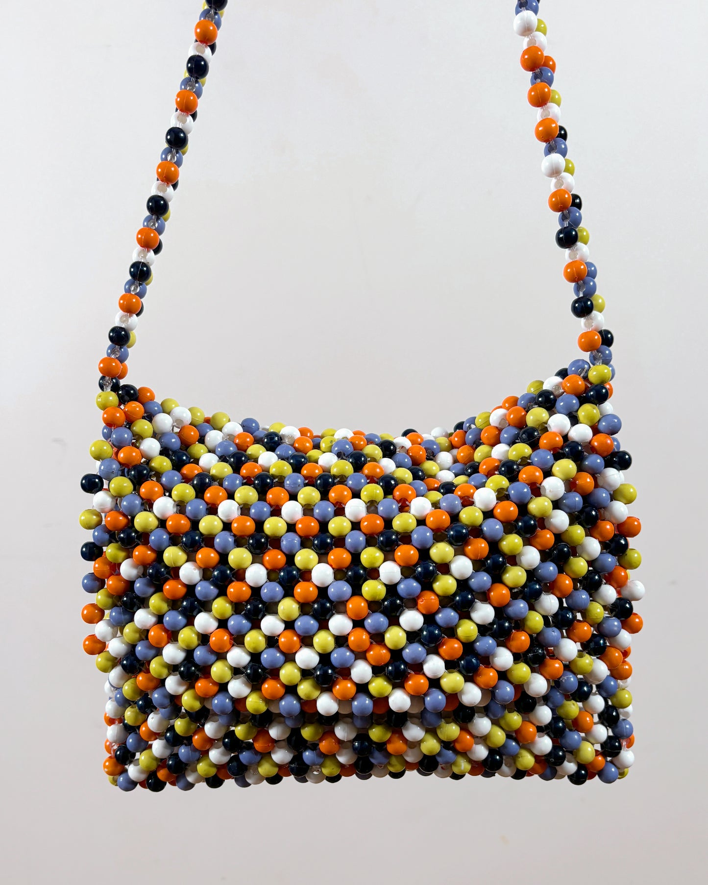 1980s Plastic Bead Shoulder Purse