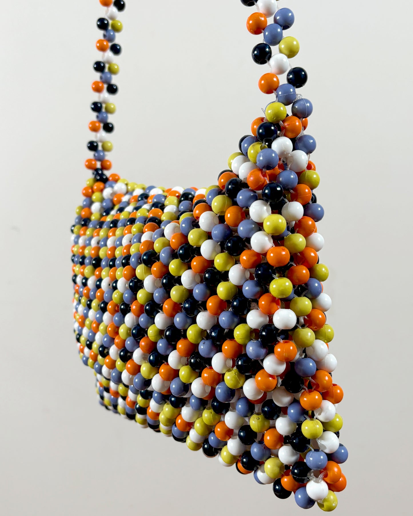 1980s Plastic Bead Shoulder Purse