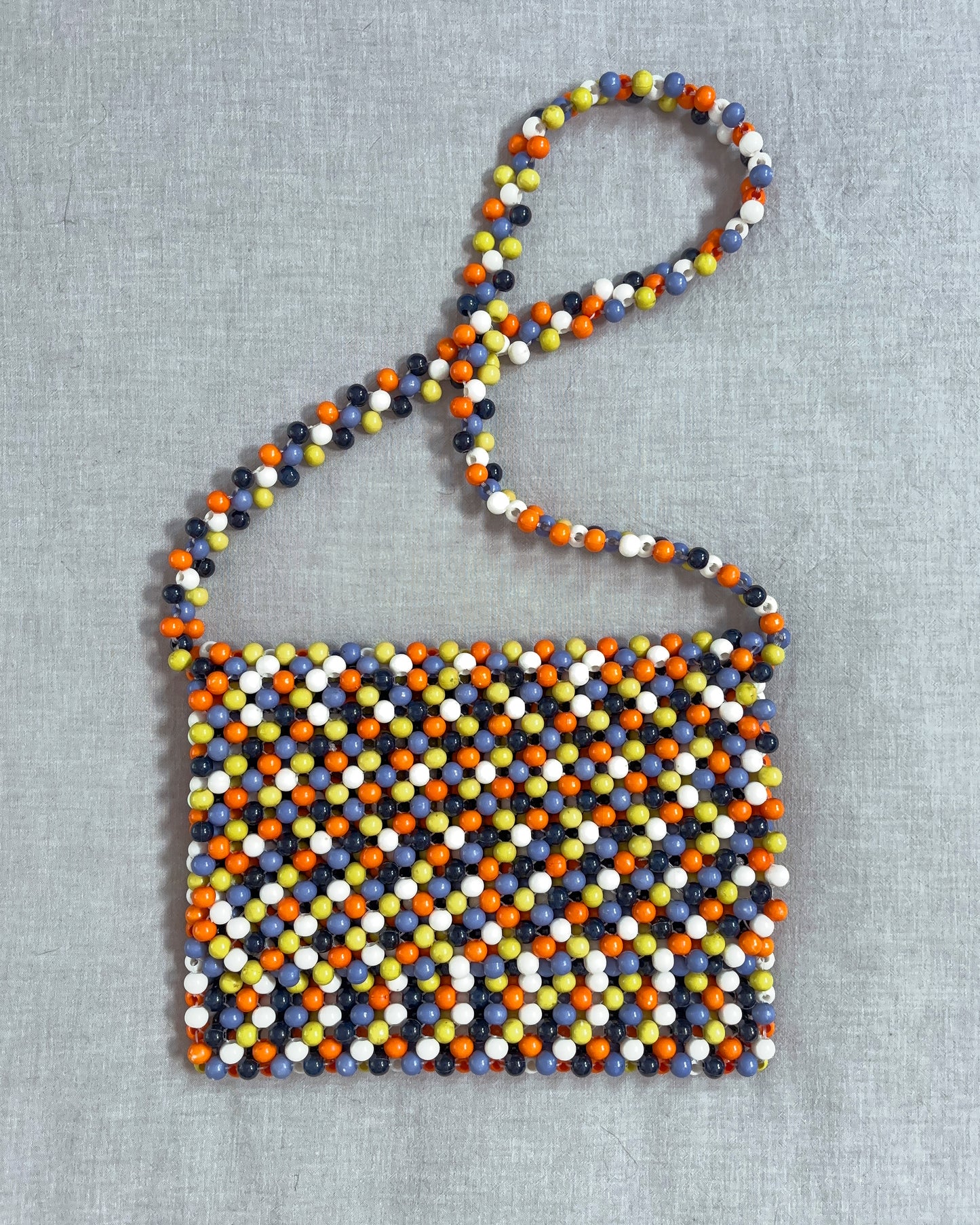 1980s Plastic Bead Shoulder Purse