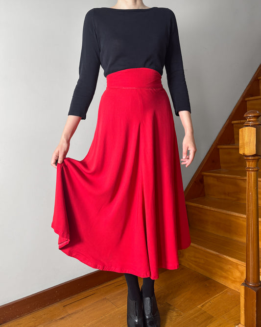 1940s Bias Cotton Skirt–S