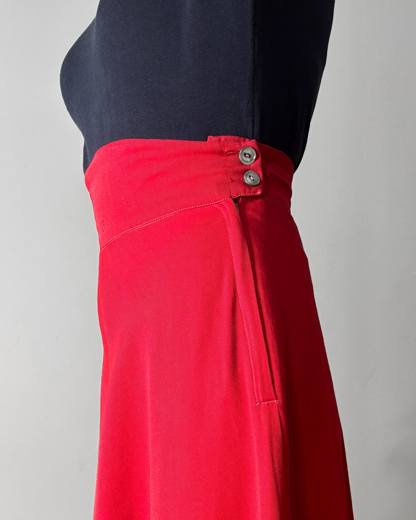 1940s Bias Cotton Skirt–S