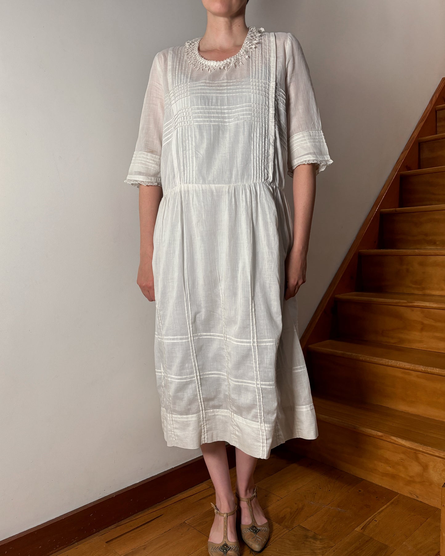 1920s Cotton Day Dress–M