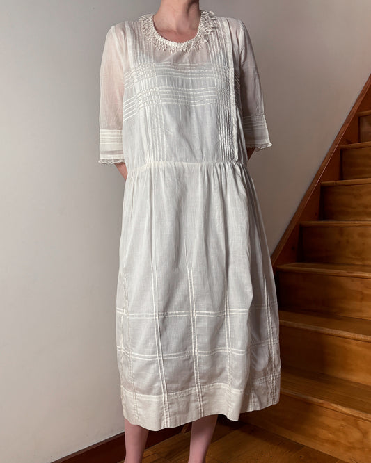 1920s Cotton Day Dress–M