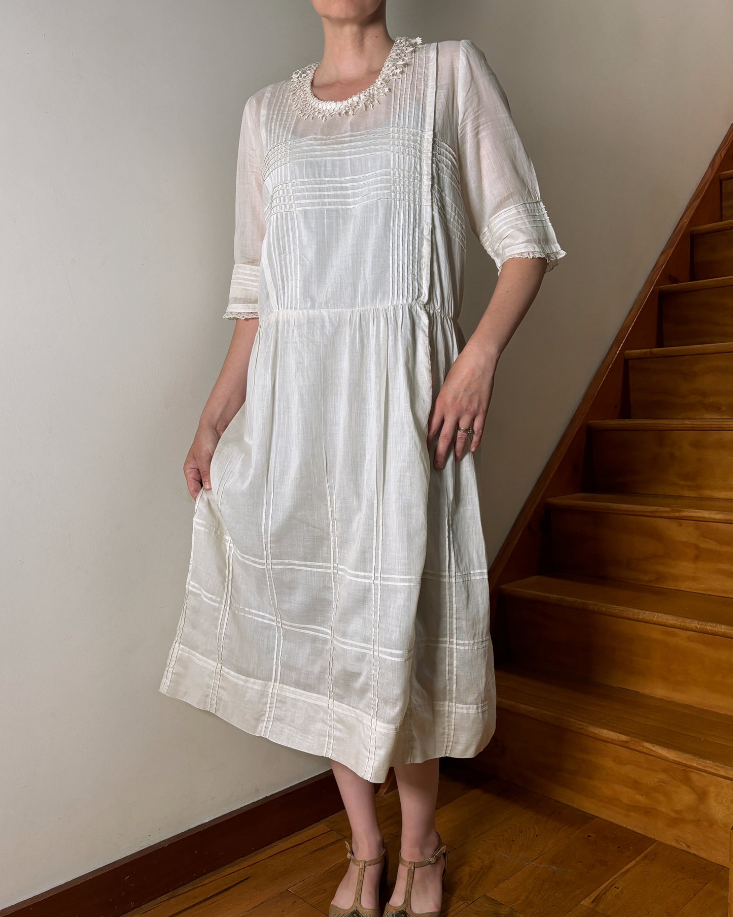 1920s Cotton Day Dress–M