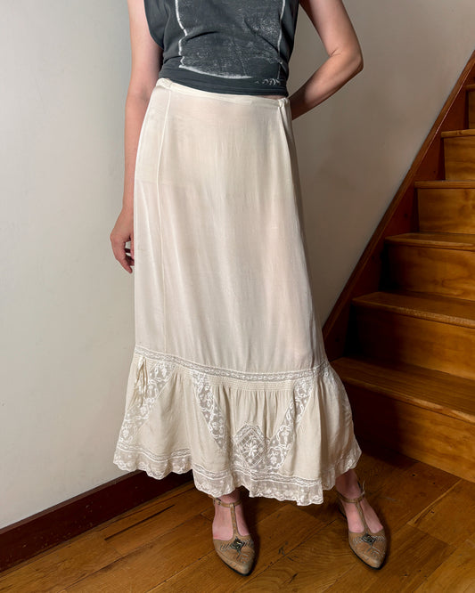 1920s Silk & Lace Slip Skirt