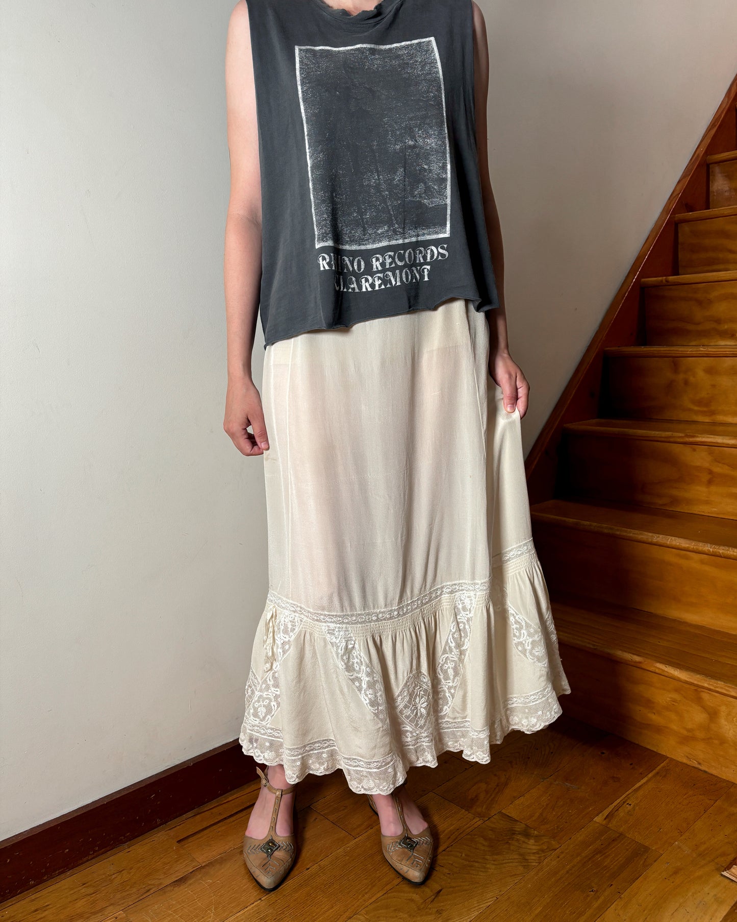 1920s Silk & Lace Slip Skirt