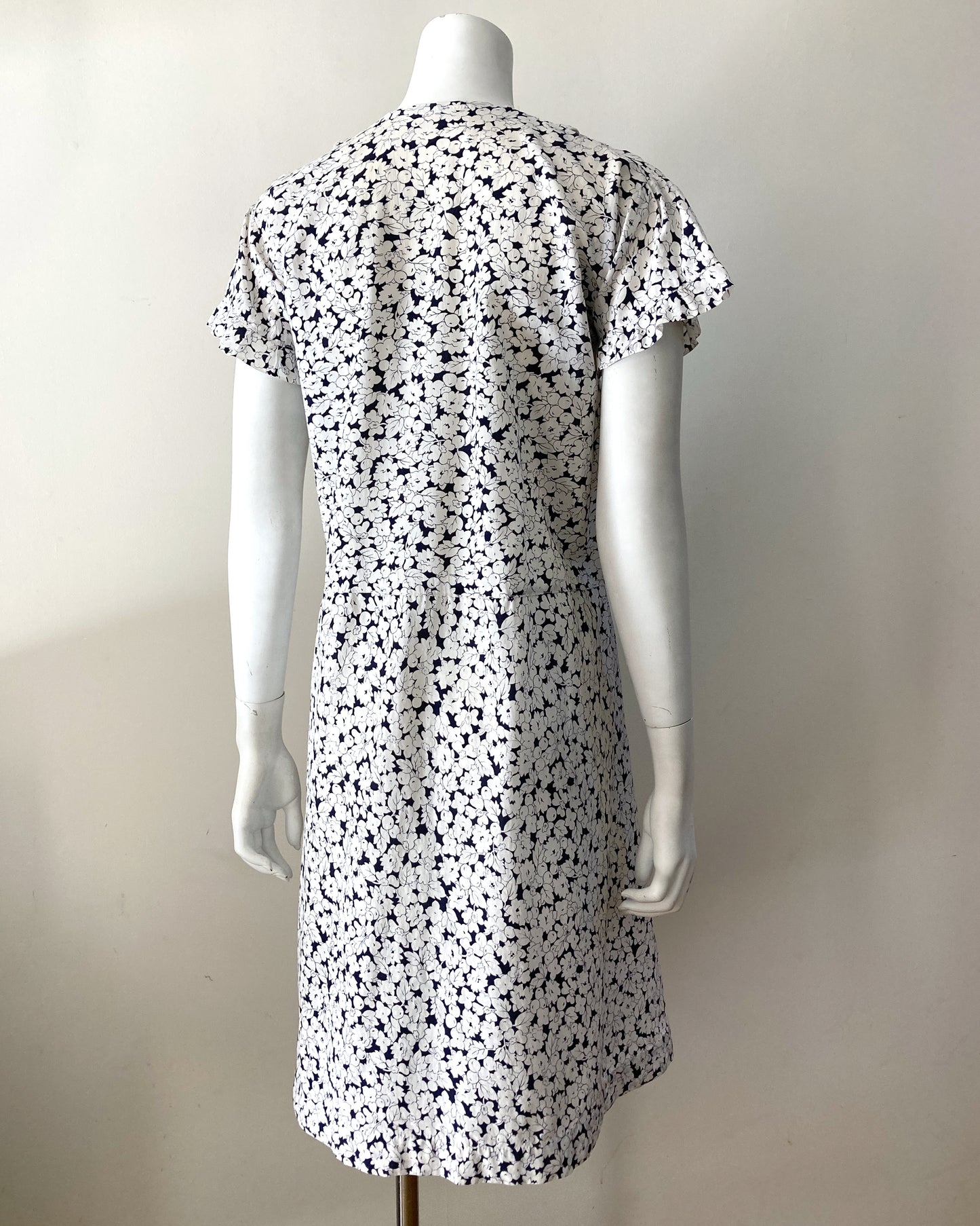 1920s Floral Cotton Dress–M