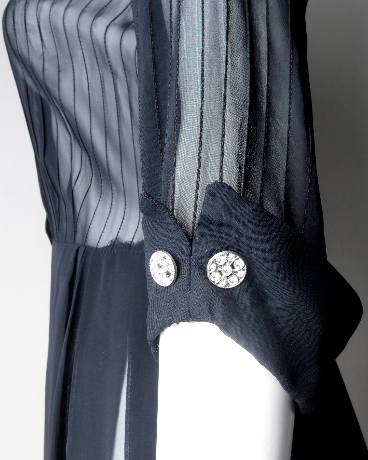 1940s Sheer Pintuck Dress–Size 4