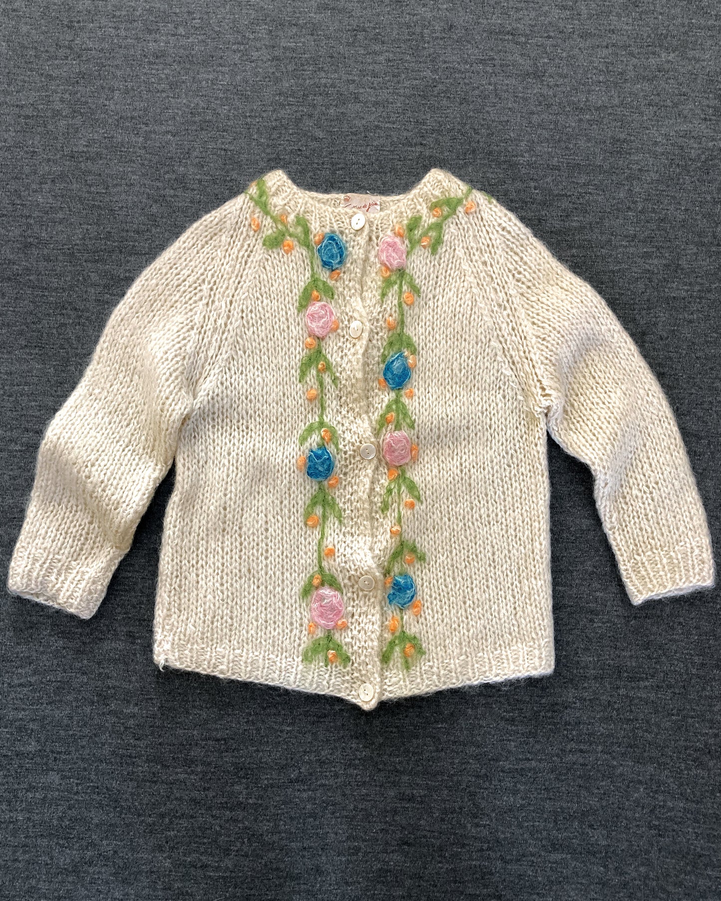 1960s Floral Mohair Cardigan–S