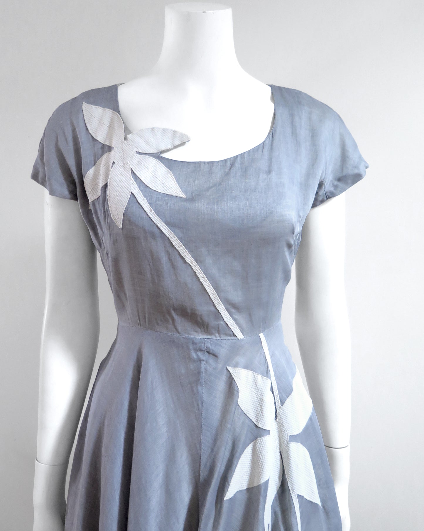 1950s Tootal Linen Dress - M