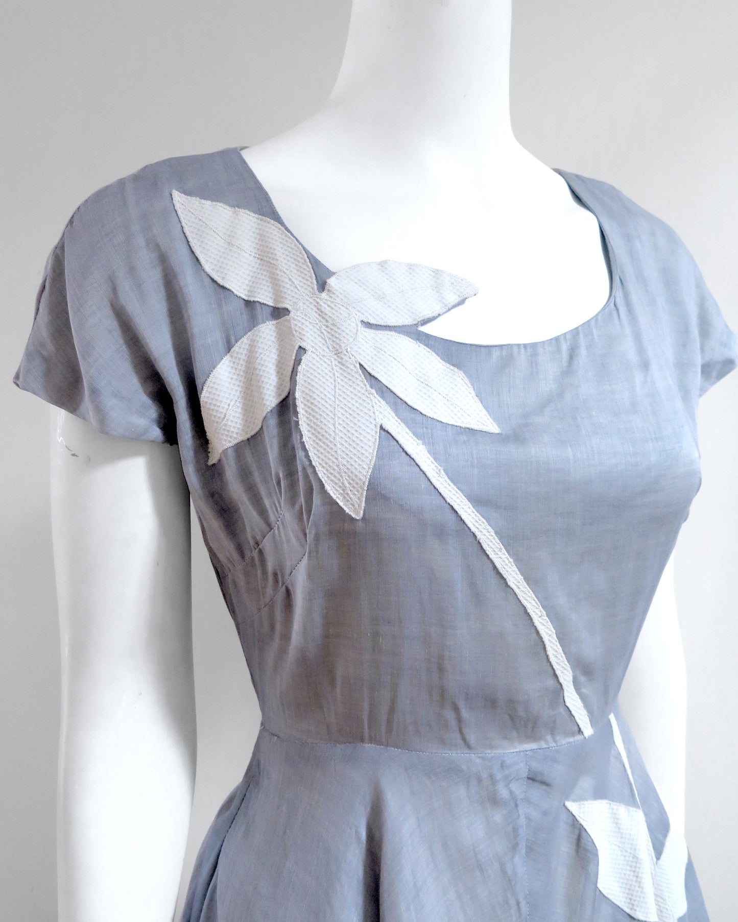 1950s Tootal Linen Dress - M