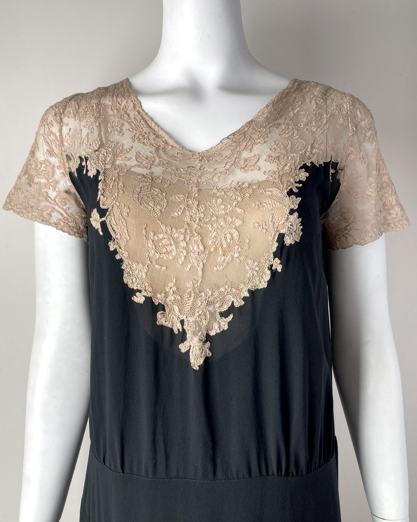 1920s Illusion Lace Dress–S
